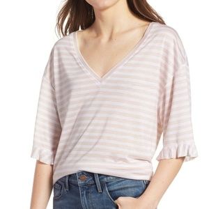 TREASURE&BOND t-shirt beige stripe